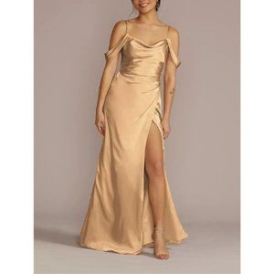 Galina Swag Sleeves Gold Dress